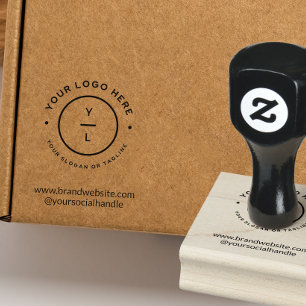 Verpackung moderner Firmenlogos Social Media-Marke Gummistempel