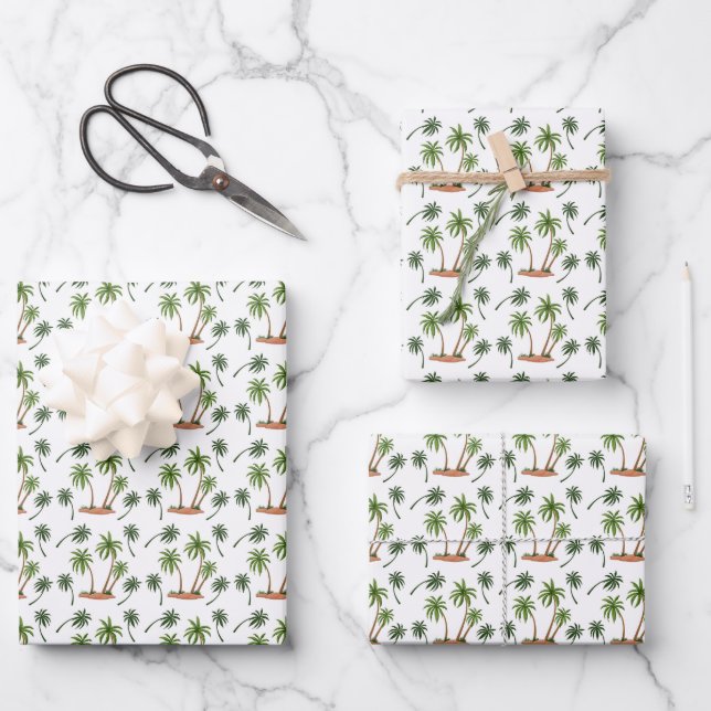 Verpackung - Palmen Geschenkpapier Set (Vorderseite)