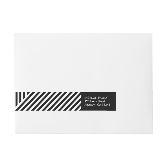 Verpackung um Adressen-Etikett für gestreifte (Vorderseite)