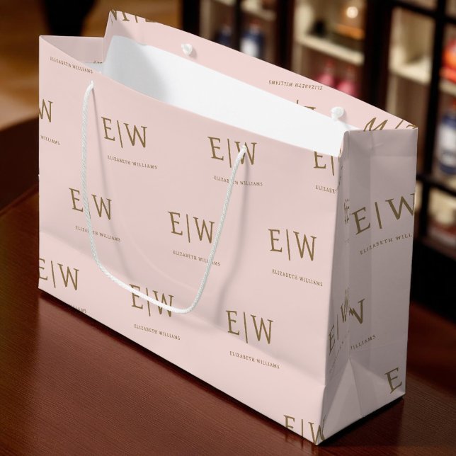 Verpackung von Unternehmen mit rosa und goldener M Große Geschenktüte (Von Creator hochgeladen)