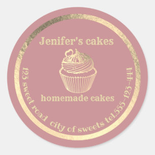 Verpackungen von hausgemachten Kuchen und Leckerei Runder Aufkleber