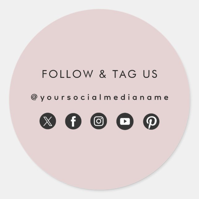 Verpackungslabel "Business Social Media Individuel Runder Aufkleber (Vorderseite)