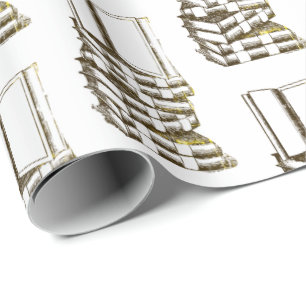 Verpackungspapier für Vintage Bücher Geschenkpapier