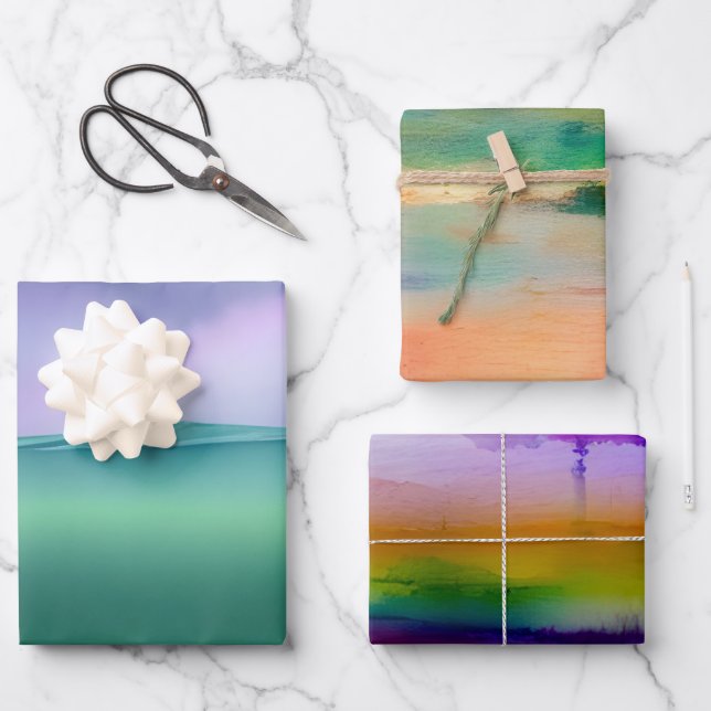 Verpackungspapier für Wasserfarben Geschenkpapier Set (Vorderseite)