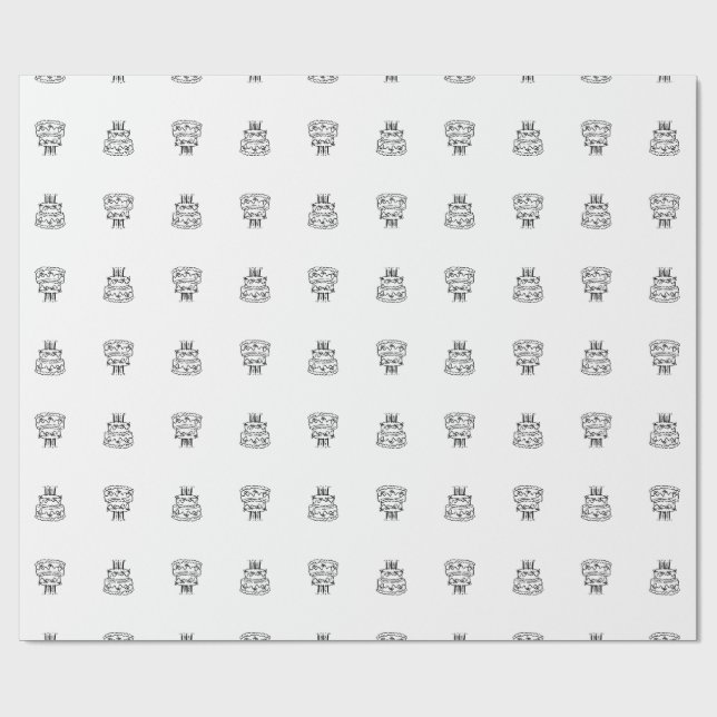 Verpackungspapier-Torte - Minimalistischer Geburts Geschenkpapier (Flach)