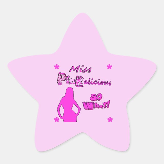 verpassen pinkalicious, was Stern-Aufkleber (Vorderseite)
