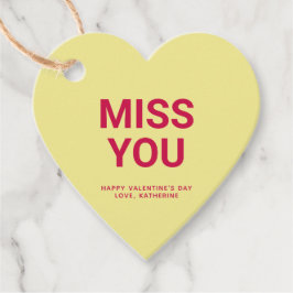 Verpassen Sie den niedlichen Valentinstag mit gelb Geschenkanhänger