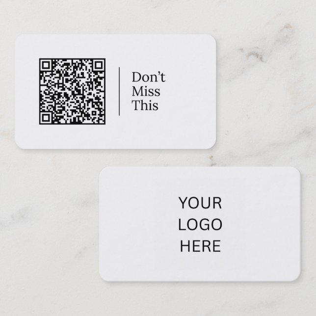 Verpassen Sie nicht das | Anpassbarer QR-Code und  Visitenkarte (Vorne/Hinten)
