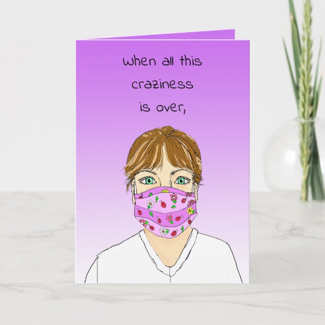 Verpassen Sie sich, soziale Distanz zu isolieren Karte (Vorderseite)