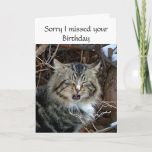 Verpasst Geburtstags-Katzen-Foto-Grußkarte Karte