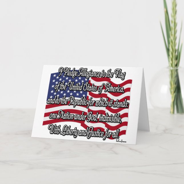 Verpflichtung zur Verbundenheit mit der US-Flagge Karte (Vorderseite)
