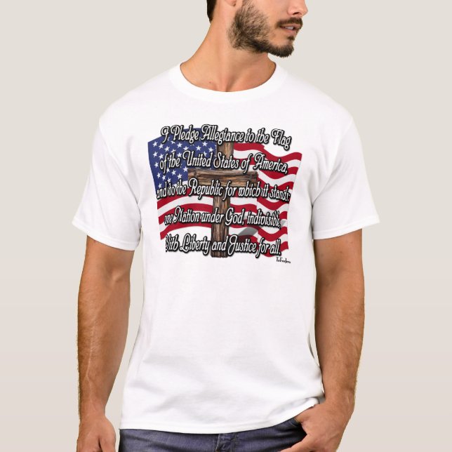 Verpflichtung zur Verbundenheit mit US-Flagge und  T-Shirt (Vorderseite)