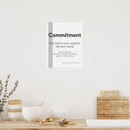 Verpflichtungszitat Minimalistisches Büro-Wandkuns Poster