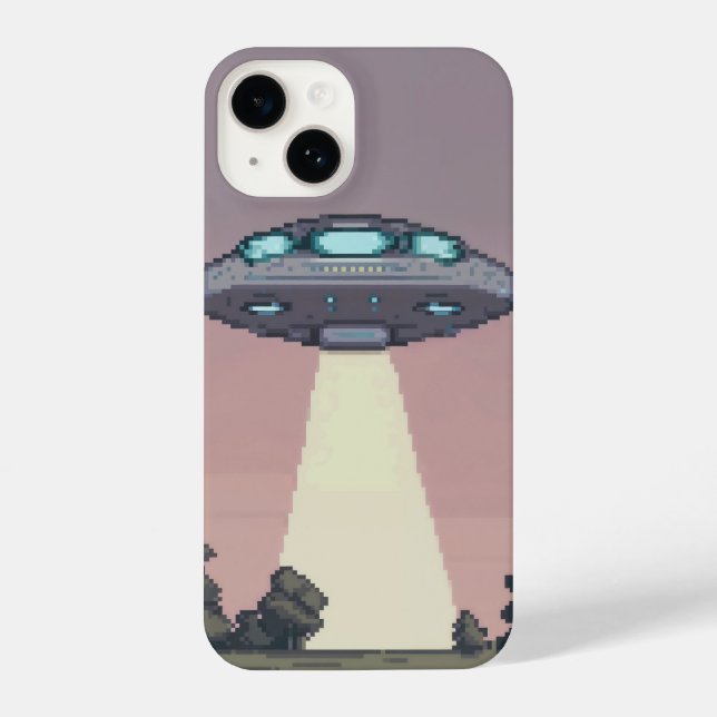 verpixelter Ufo iPhone Hülle (Rückseite)