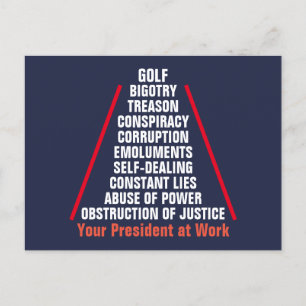 Verrat Korruption behindern Trump Postkarte
