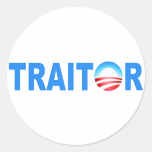 VERRÄTER Obama Runder Aufkleber
