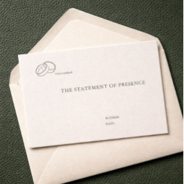 Verriegelte Ringe - Minimalistische Hochzeitseinla Begleitkarte