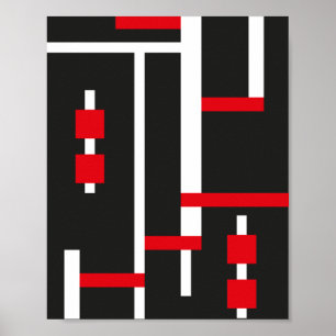 Verriegelte rote und weiße Streifen Poster