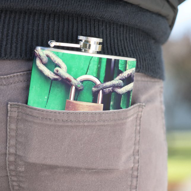 Verriegelungs- und Kettenflasche Flachmann (Beispiel)