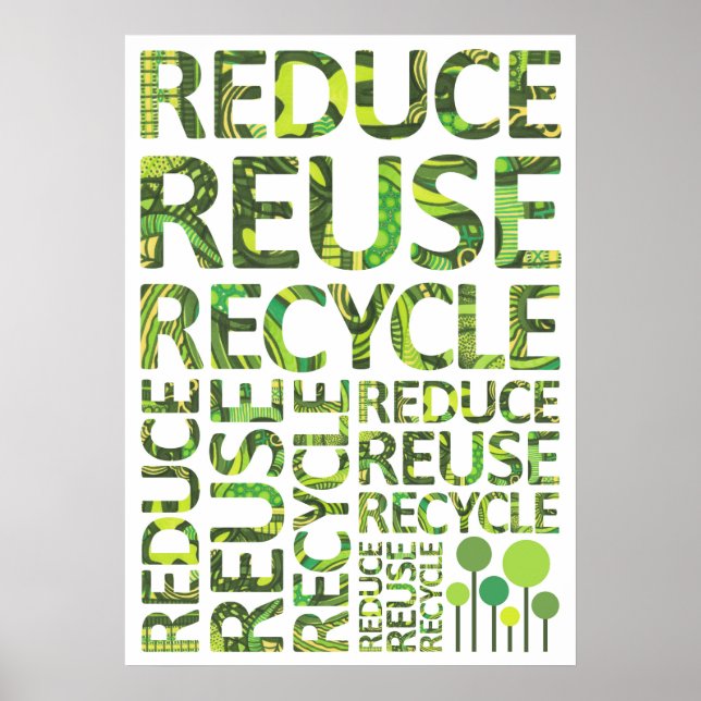 Verringern der Wiederverwendung Gerecycelt Go Gree Poster (Vorne)