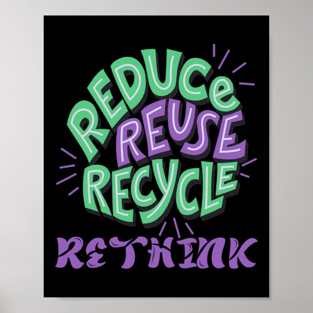 Verringern der Wiederverwendung Gerecycelt Spaß ne Poster (Vorne)