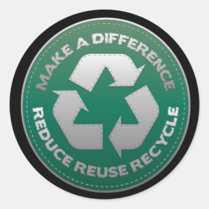 Verringern Sie, verwenden Sie wieder und recyceln Runder Aufkleber