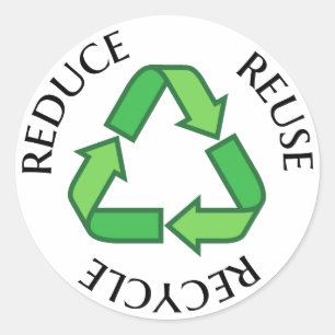 Verringern Sie Wiederverwendung recyceln grünes Runder Aufkleber