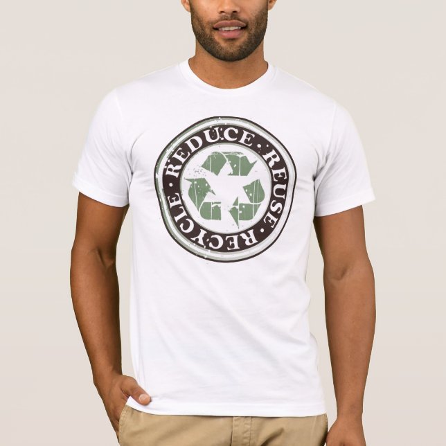 VERRINGERN SIE WIEDERVERWENDUNG RECYCELN T - SHIRT (Vorderseite)