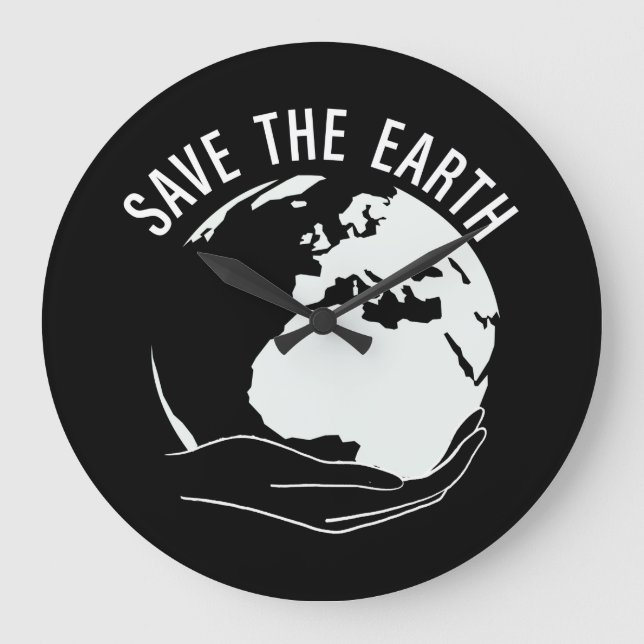 Verringerung der Wiederverwendung gerecycelt rett  Große Wanduhr (Vorderseite)
