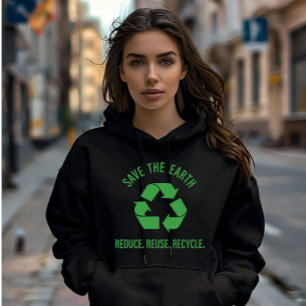 Verringerung der Wiederverwendung gerecycelt rett Hoodie