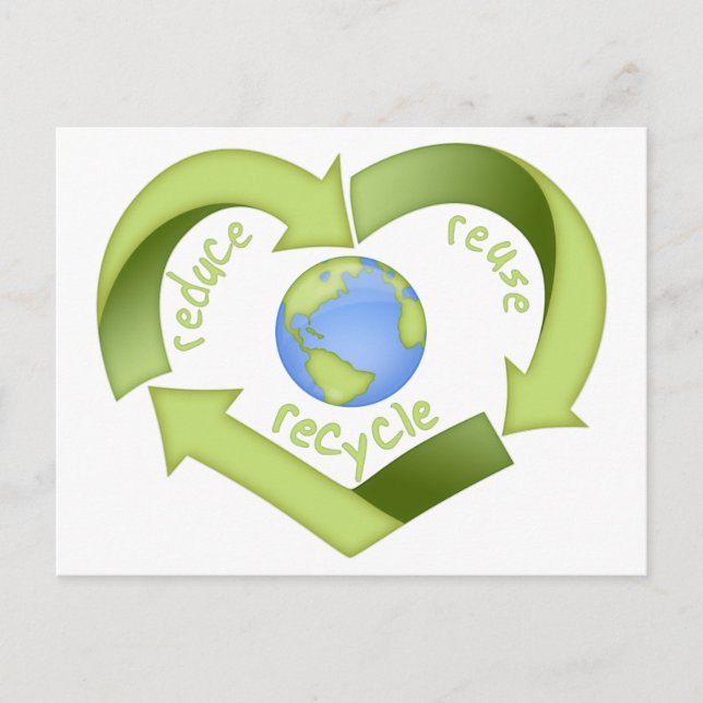 Verringerung, Wiederverwendung, Recycle Postkarte (Vorderseite)