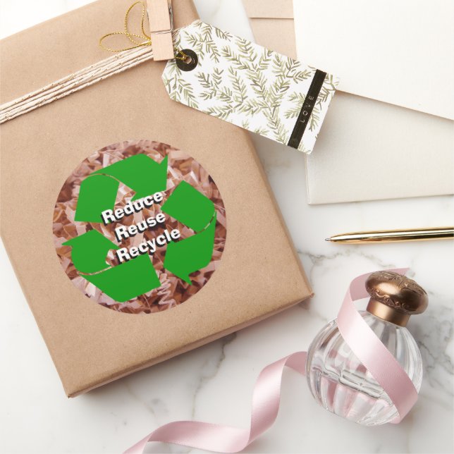 Verringerung, Wiederverwendung, Recycle Runder Aufkleber (Schenken)