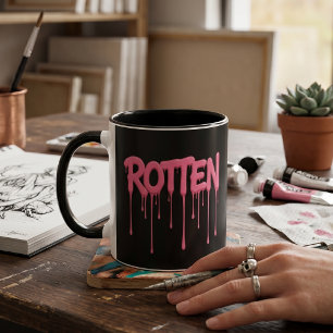 Verrottet Rosa Triefend Text-Typografie Tasse