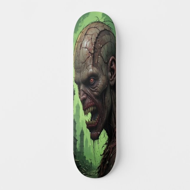 Verrottetes Zombie-Gesicht - Horror Skateboard (Vorderseite)