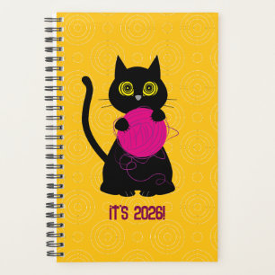 VERRÜCKT! 2026 Planer – Stricken + Katze 🧶🐈‍⬛