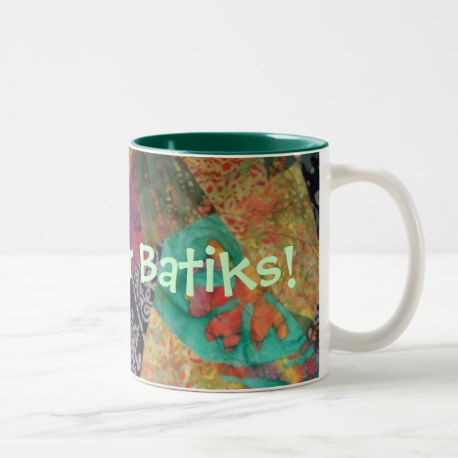 Verrückt für Batik-Tasse Zweifarbige Tasse (Rechts)