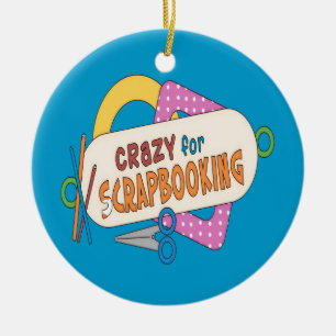 Verrückt für Scrapbooking Keramikornament