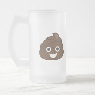 Verrückt kacken Sie Emoji Mattglas Bierglas