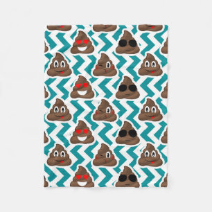 Verrückt kacken Sie Emojis aquamarines gemusterte Fleecedecke