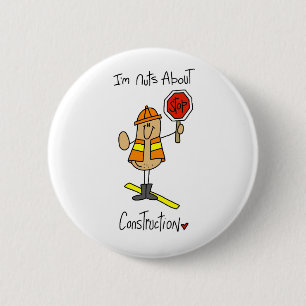 Verrückt nach Bauarbeiter T-Shirts und Geschenken Button