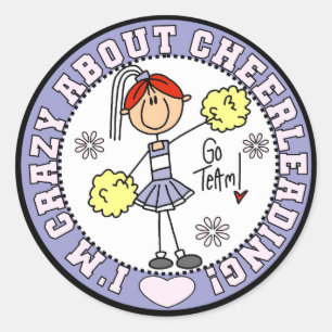 Verrückt nach Cheerleading-T-Shirts und Geschenken Runder Aufkleber