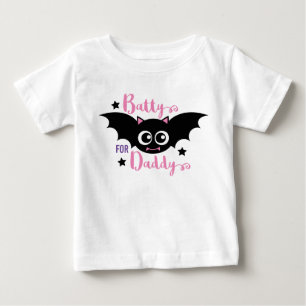 Verrückt nach Daddy Cute 1. Halloween Rosa Flederm Baby T-shirt