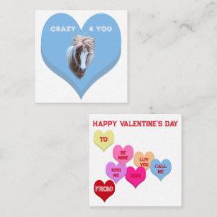 VERRÜCKT NACH DIR Silly Pony Conversation Hearts Mitteilungskarte