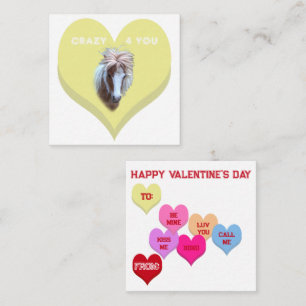 VERRÜCKT NACH DIR Silly Pony Conversation Hearts Mitteilungskarte