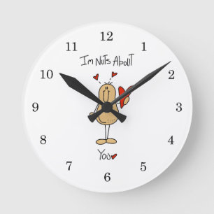 Verrückt nach dir T-Shirts und Geschenke Runde Wanduhr