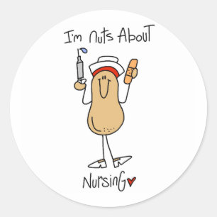 Verrückt nach Nursing-T-Shirts und Geschenken Runder Aufkleber