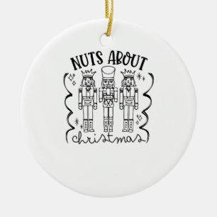 Verrückt nach Weihnachten Lustiger Weihnachtsnussk Keramik Ornament