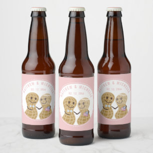 Verrückt nacheinander Pink Hochzeit Brautparty Bierflaschenetikett