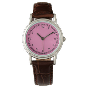 verrückt rückwärts sehen rosa armbanduhr