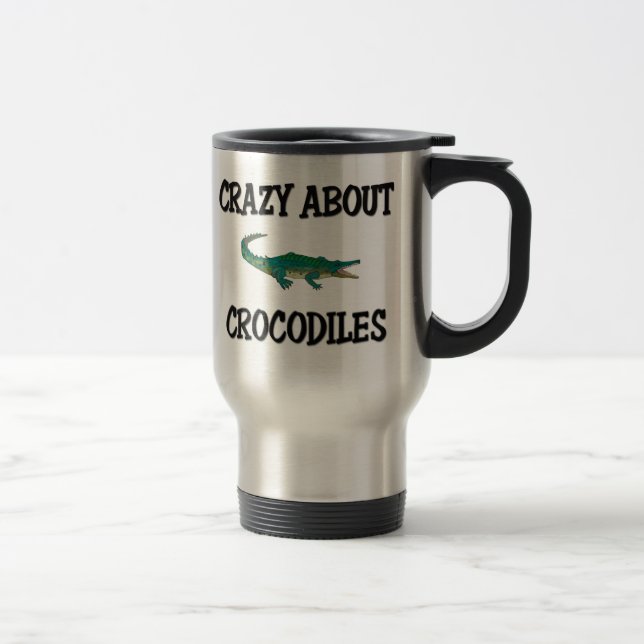 Verrückt über Krokodile Reisebecher (Rechts)